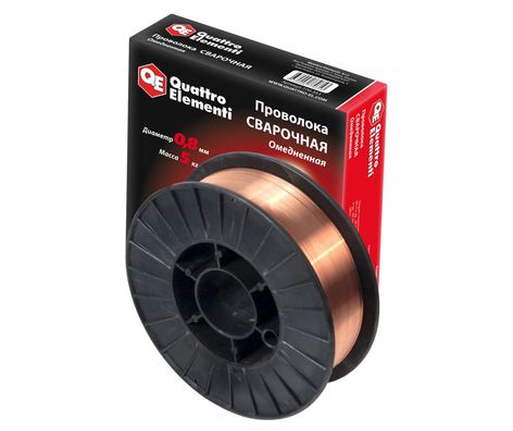 Проволока сварочная омедненная (5 кг; 0.8 мм) QUATTRO ELEMENTI 770-353 Проволока сварочная омедненная (5 кг; 0.8 мм) QUATTRO ELEMENTI 770-353