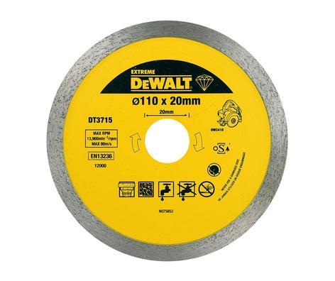 Диск алмазный сплошной (110х20 мм) для плиткореза DWC 410 DeWALT DT 3715 Диск алмазный сплошной (110х20 мм) для плиткореза DWC 410 DeWALT DT 3715